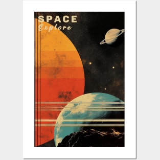 Space Adventure Vintage Travel Poster Posters and Art